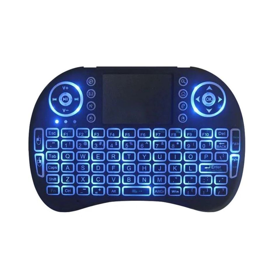 Mini teclado Bluetooth con receptor USB color negro retro iluminado